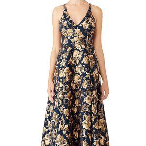 Badgley mischka floral jacquard floor length gown